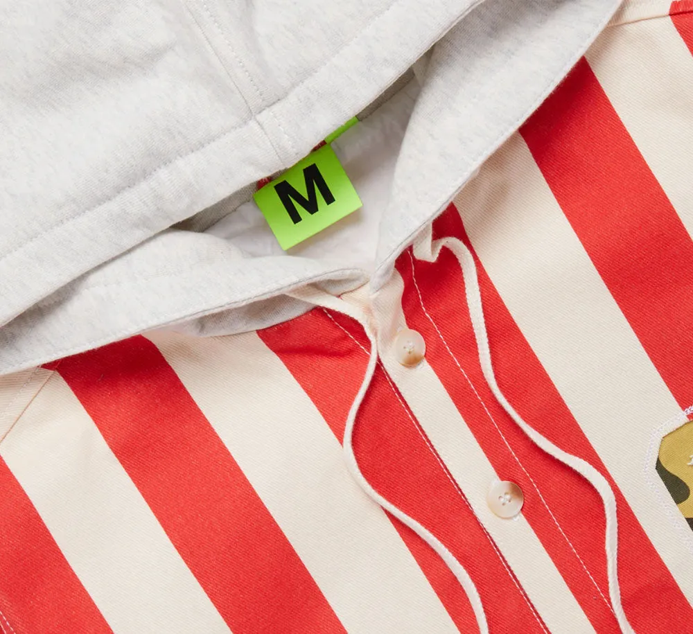 STRIPED HOODIE OVER SHIRT