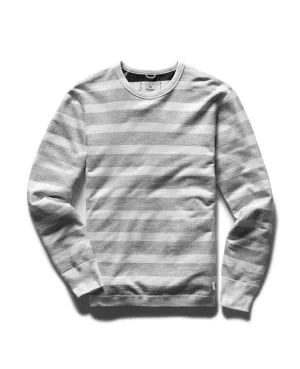 Striped Terry Reversible Crewneck White