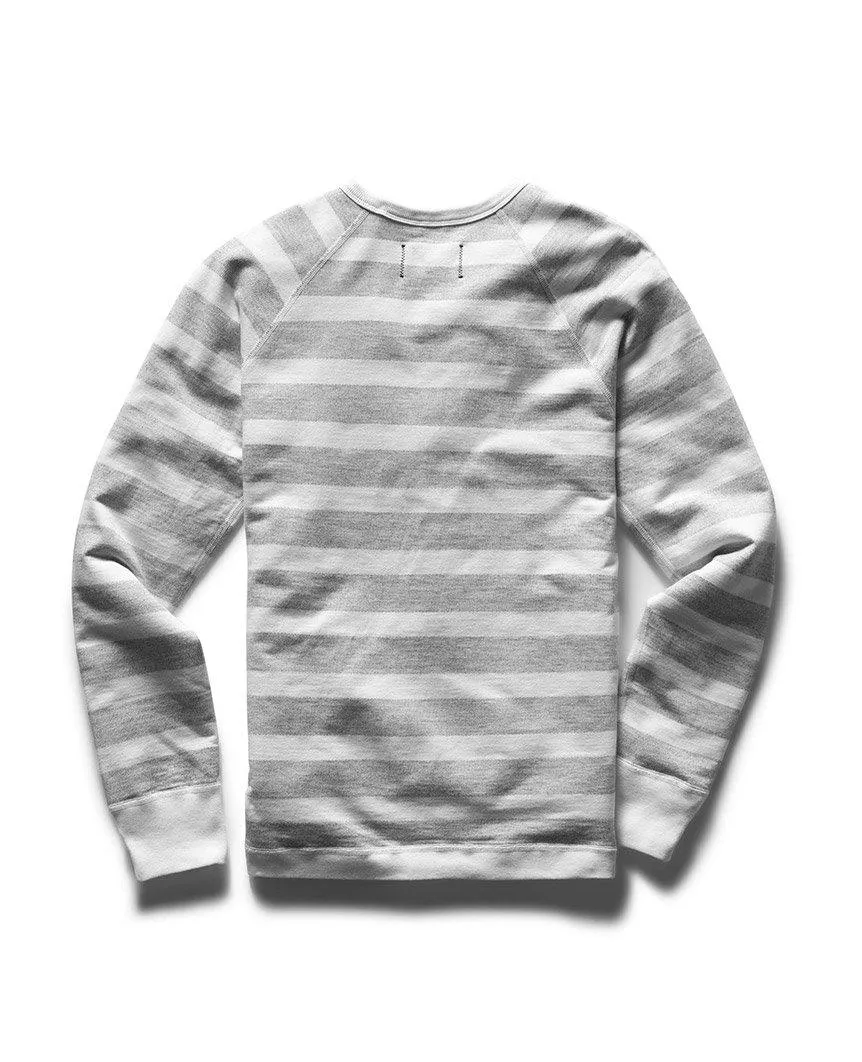 Striped Terry Reversible Crewneck White