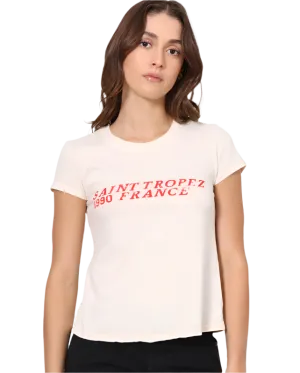 Sunny Somewhere - Femme Crew Tee Shirt - Saint Tropez 1990