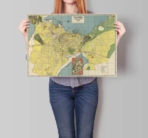 Tallinn City Map Wall Print| Framed Map Wall Decor