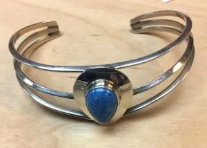 Teardrop Turquoise Bracelet - Three Wire - Turquoise