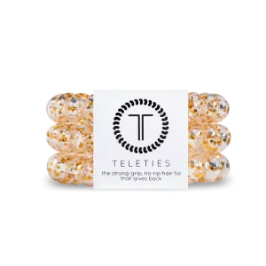 Teleties Glitter & Gold Large Hair Ties Gold