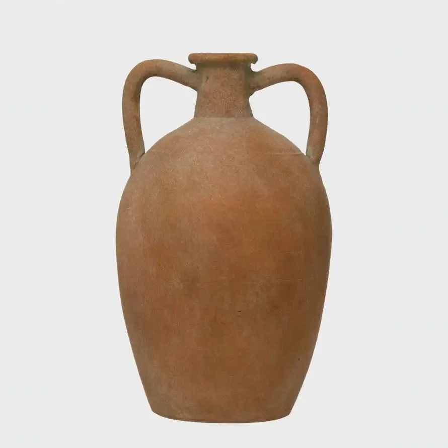 TERRA-COTTA URN WITH HANDLES