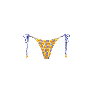 Thong Tie Side Bikini Bottom - Sunburst