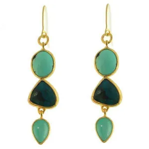 Tiered Drop Turquoise, Amazonite Earrings