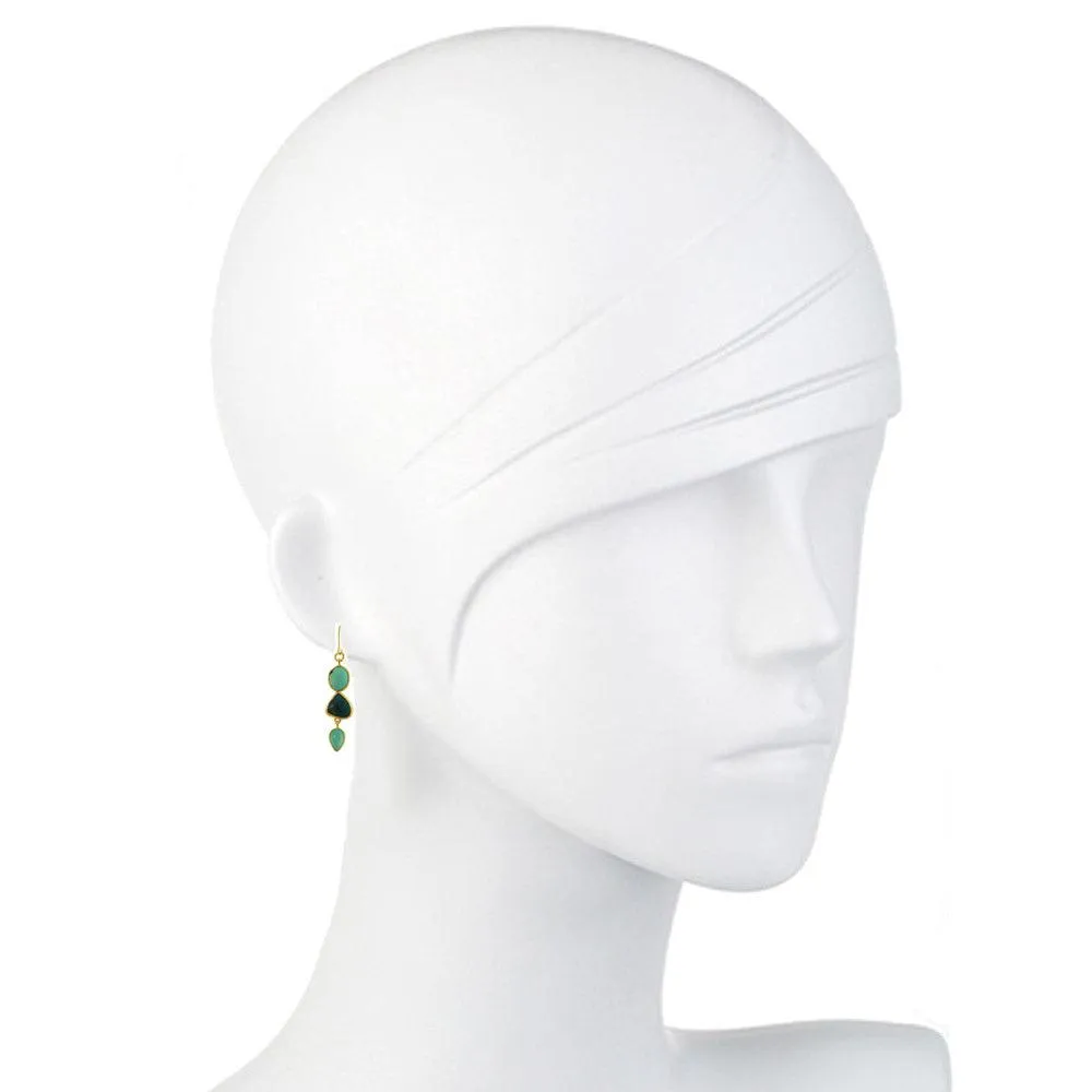 Tiered Drop Turquoise, Amazonite Earrings