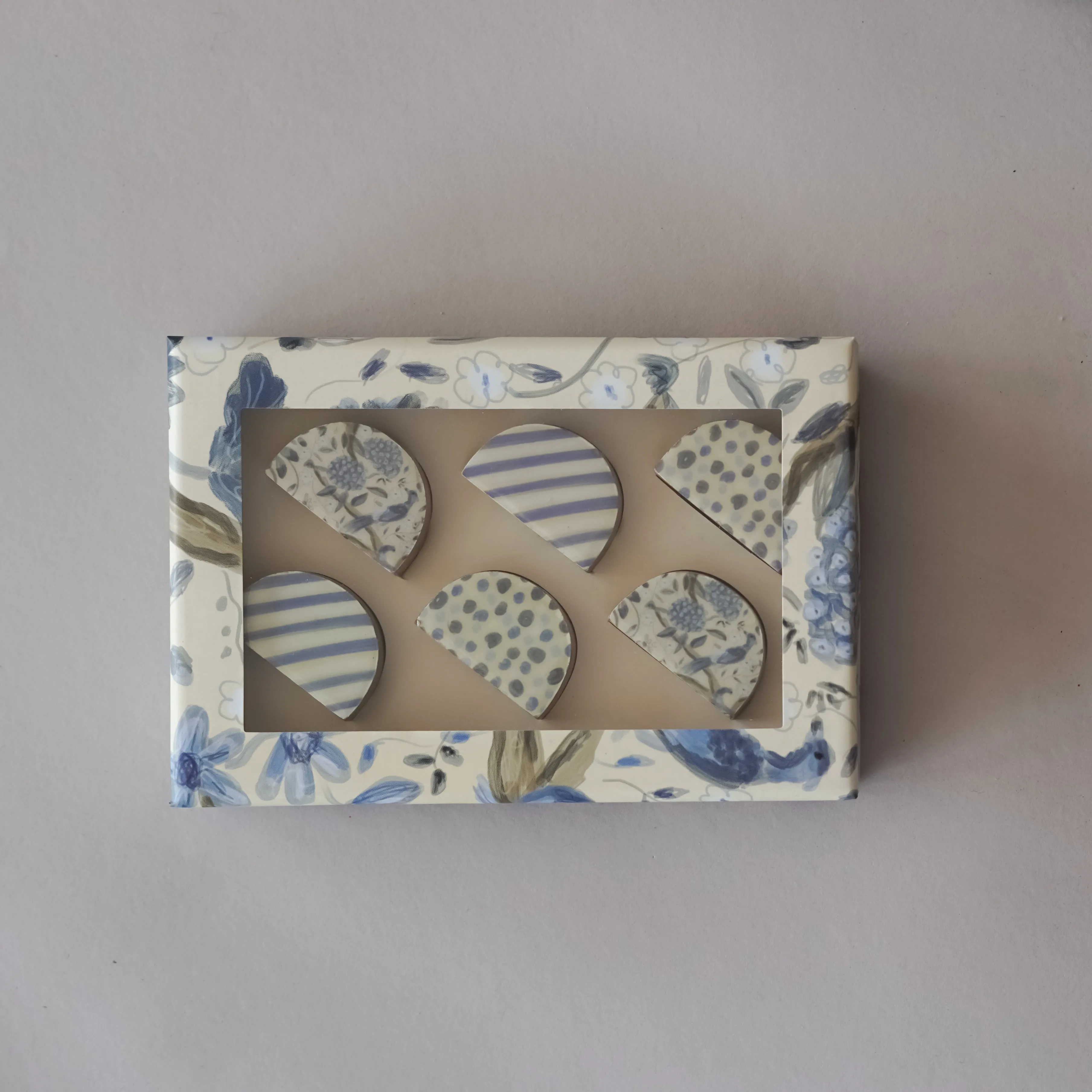 Toile Enamel Place Card Holders | Set of 6