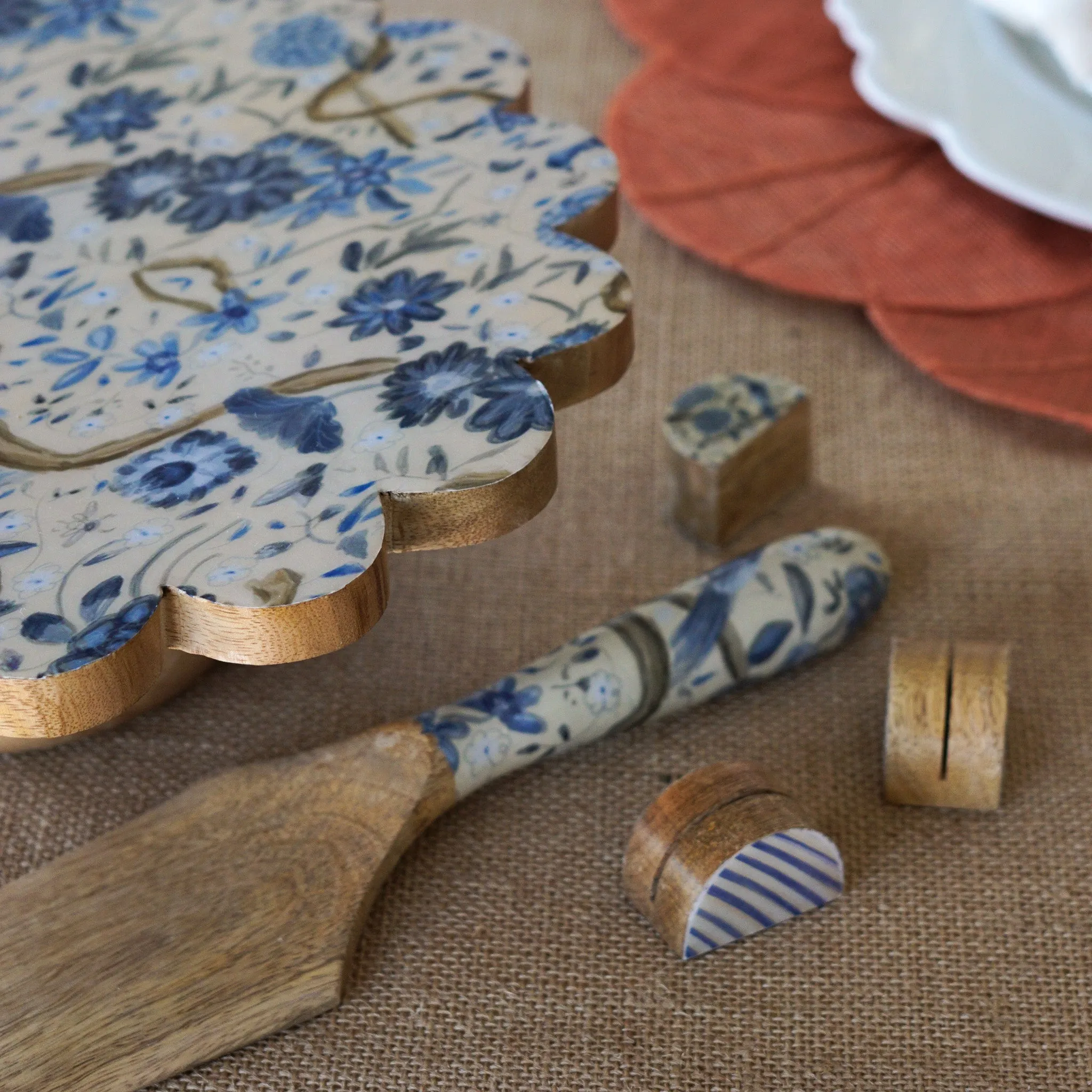 Toile Enamel Place Card Holders | Set of 6