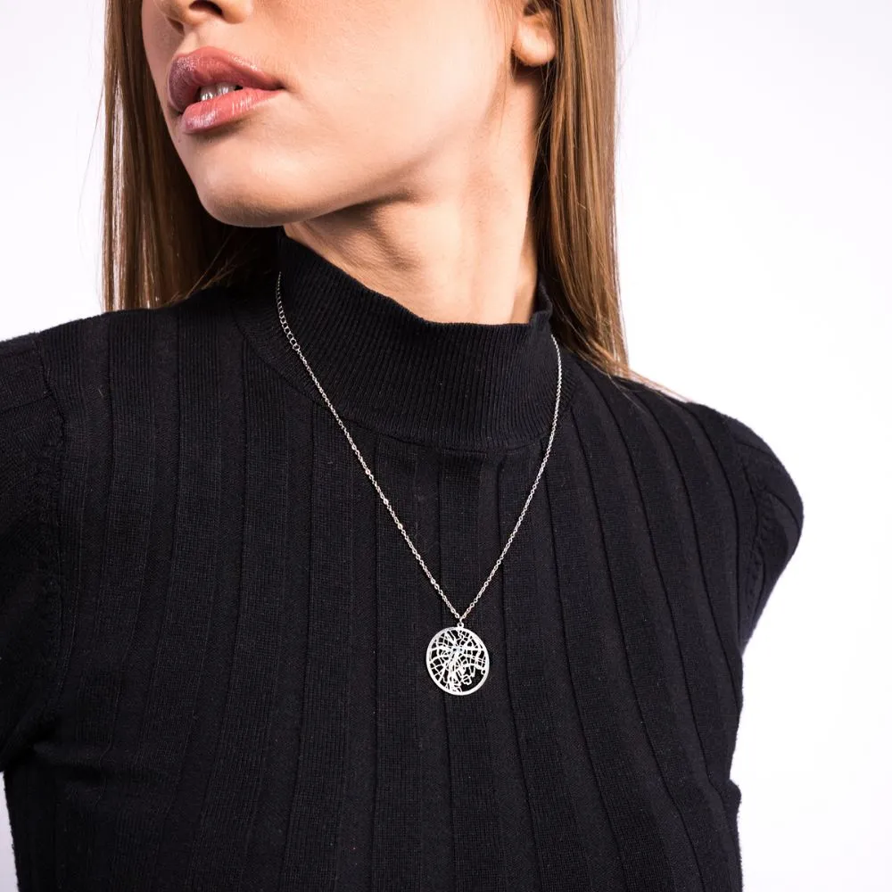 Tokyo Silver - City Map Necklace