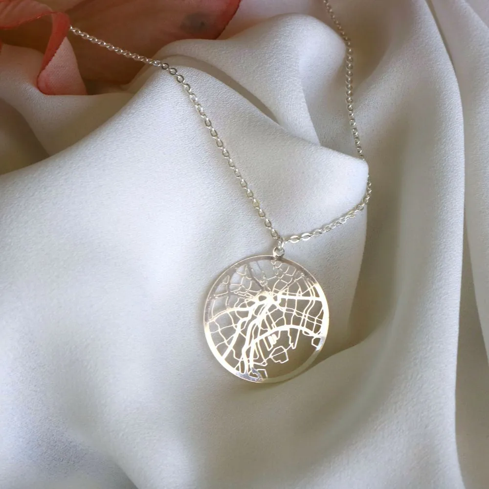 Tokyo Silver - City Map Necklace