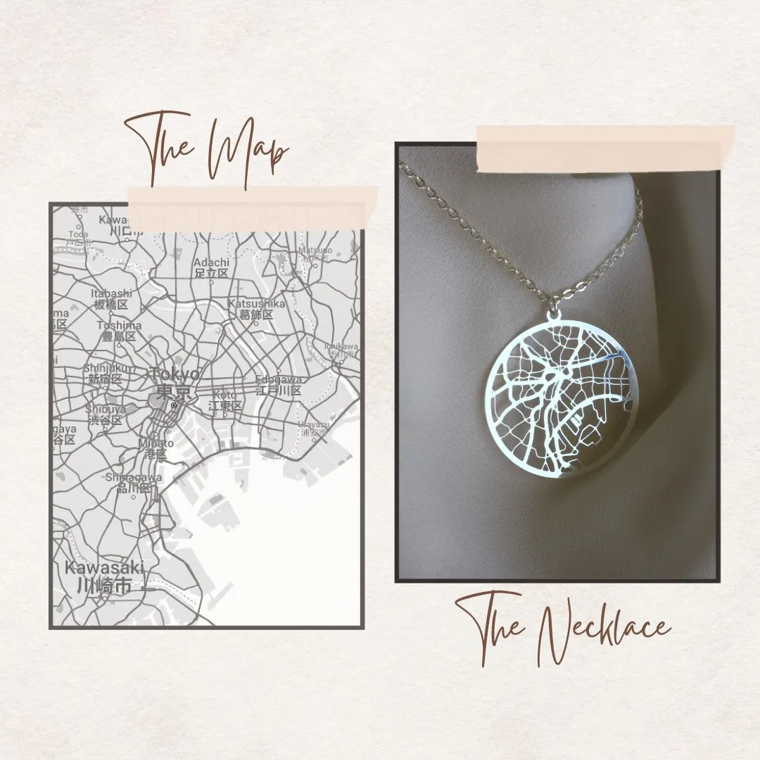 Tokyo Silver - City Map Necklace