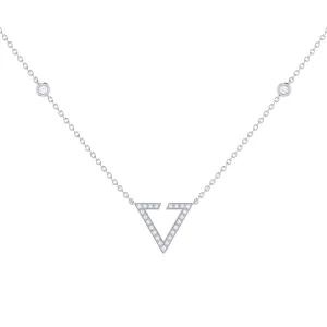 Triangle Diamond & Sterling Silver Necklace