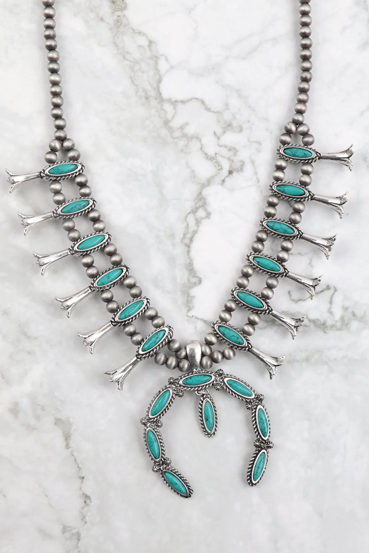 TRIBAL AZTEC WESTERN CONCHO STATEMENT NECKLACE AND EARRING SET-