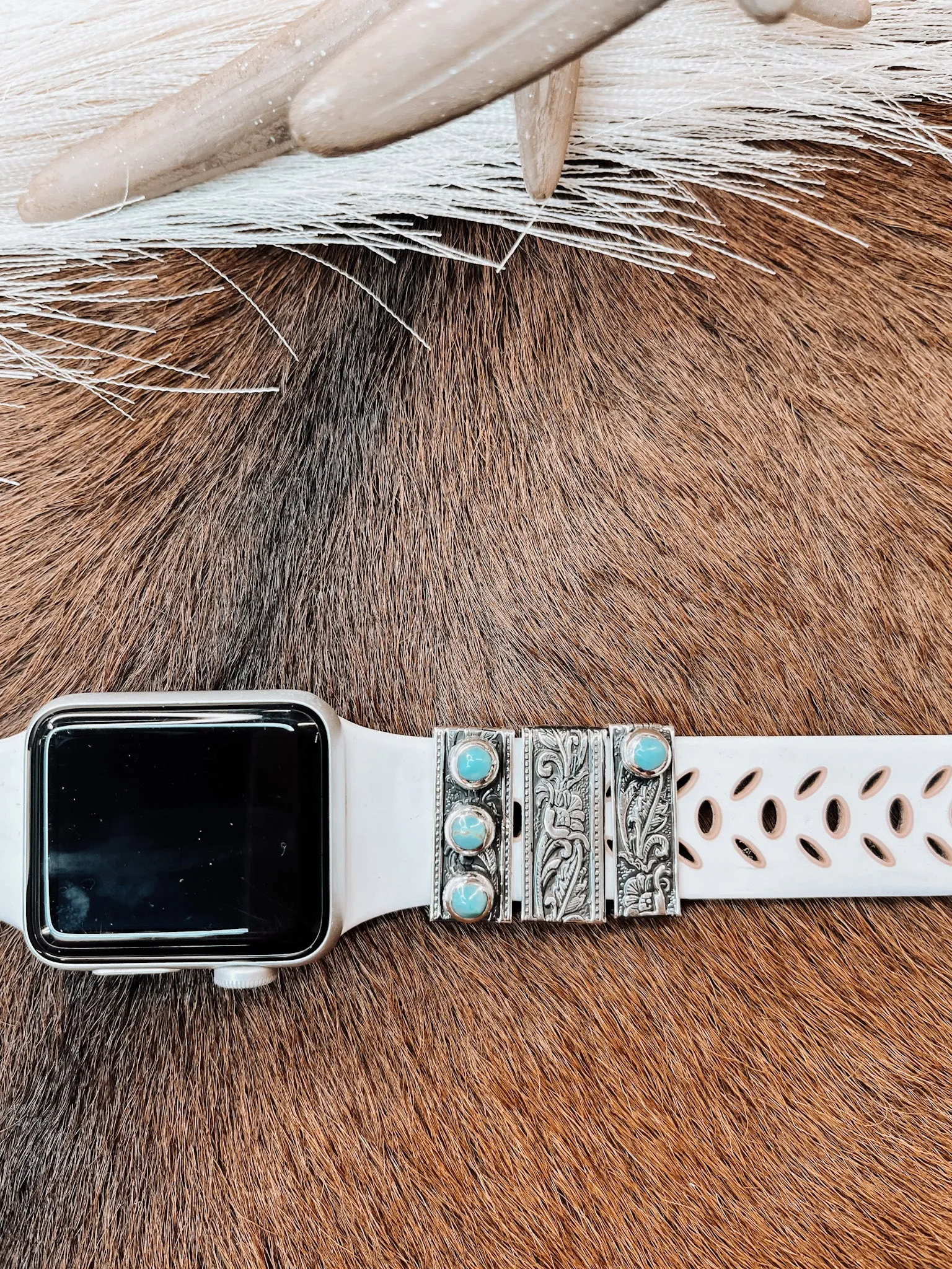 Triple Turquoise SS Watch Cuff
