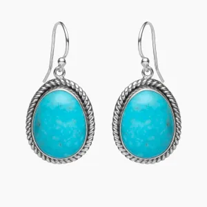 Turquoise Earrings with Rope Detail