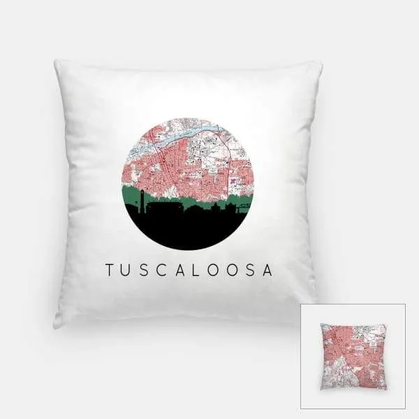 Tuscaloosa, Alabama city skyline with vintage Tuscaloosa map