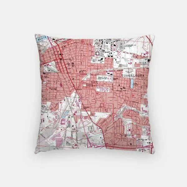 Tuscaloosa, Alabama city skyline with vintage Tuscaloosa map