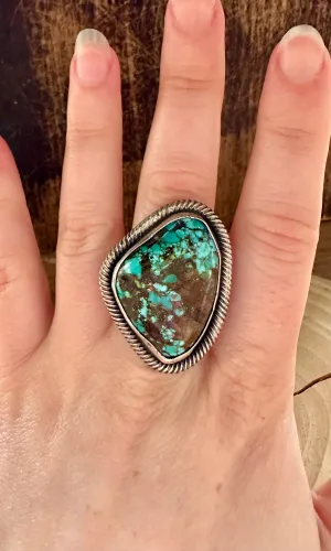 TWISTED UP Chimney Butte Sterling Silver & Turquoise Ring | Size 6 1/4