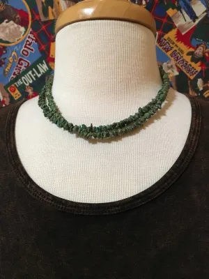 Two Grey Hills: Green Turquoise Two Strand Necklace Set