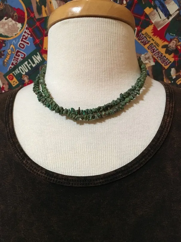 Two Grey Hills: Green Turquoise Two Strand Necklace Set