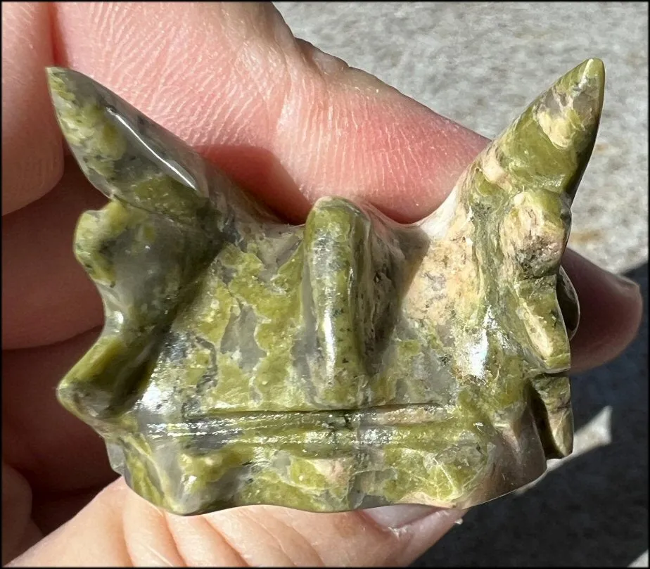 UNAKITE Phoenix Crystal Skull - Self-Growth, Connect with Mother Earth