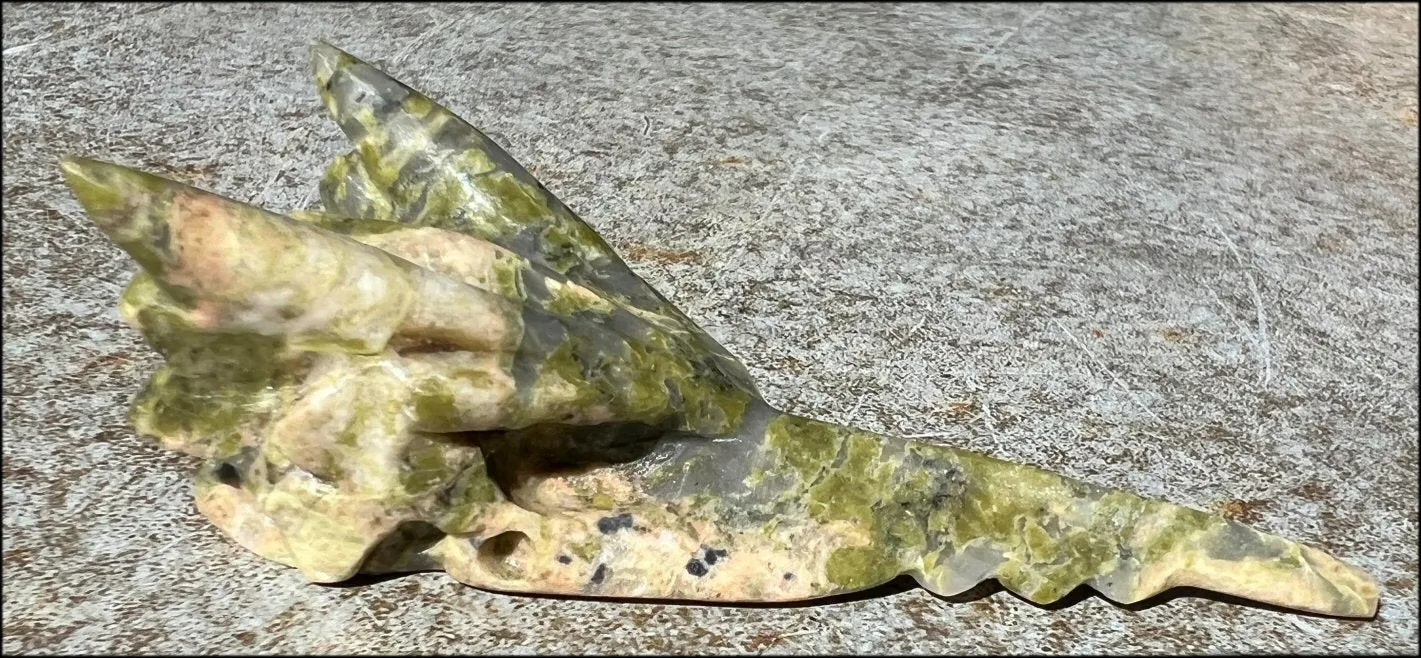 UNAKITE Phoenix Crystal Skull - Self-Growth, Connect with Mother Earth