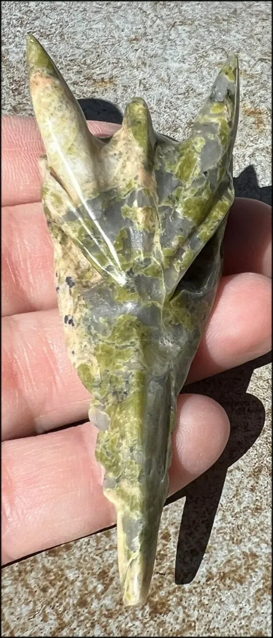 UNAKITE Phoenix Crystal Skull - Self-Growth, Connect with Mother Earth