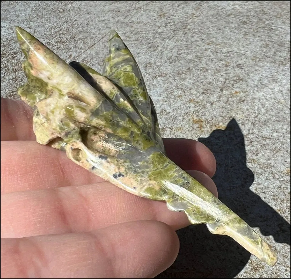 UNAKITE Phoenix Crystal Skull - Self-Growth, Connect with Mother Earth