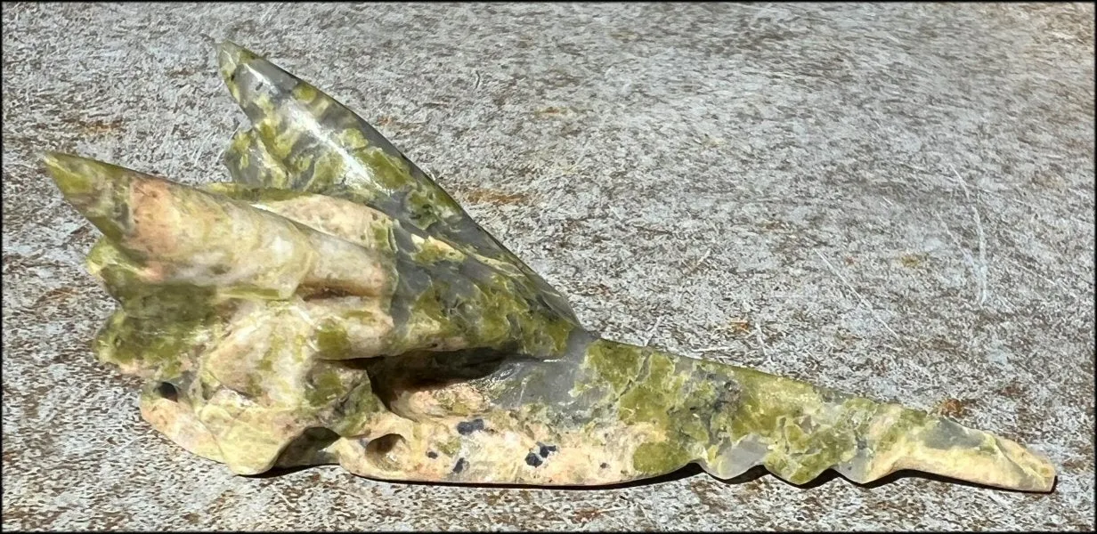 UNAKITE Phoenix Crystal Skull - Self-Growth, Connect with Mother Earth