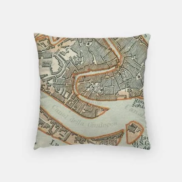Venice city skyline with vintage Venice map