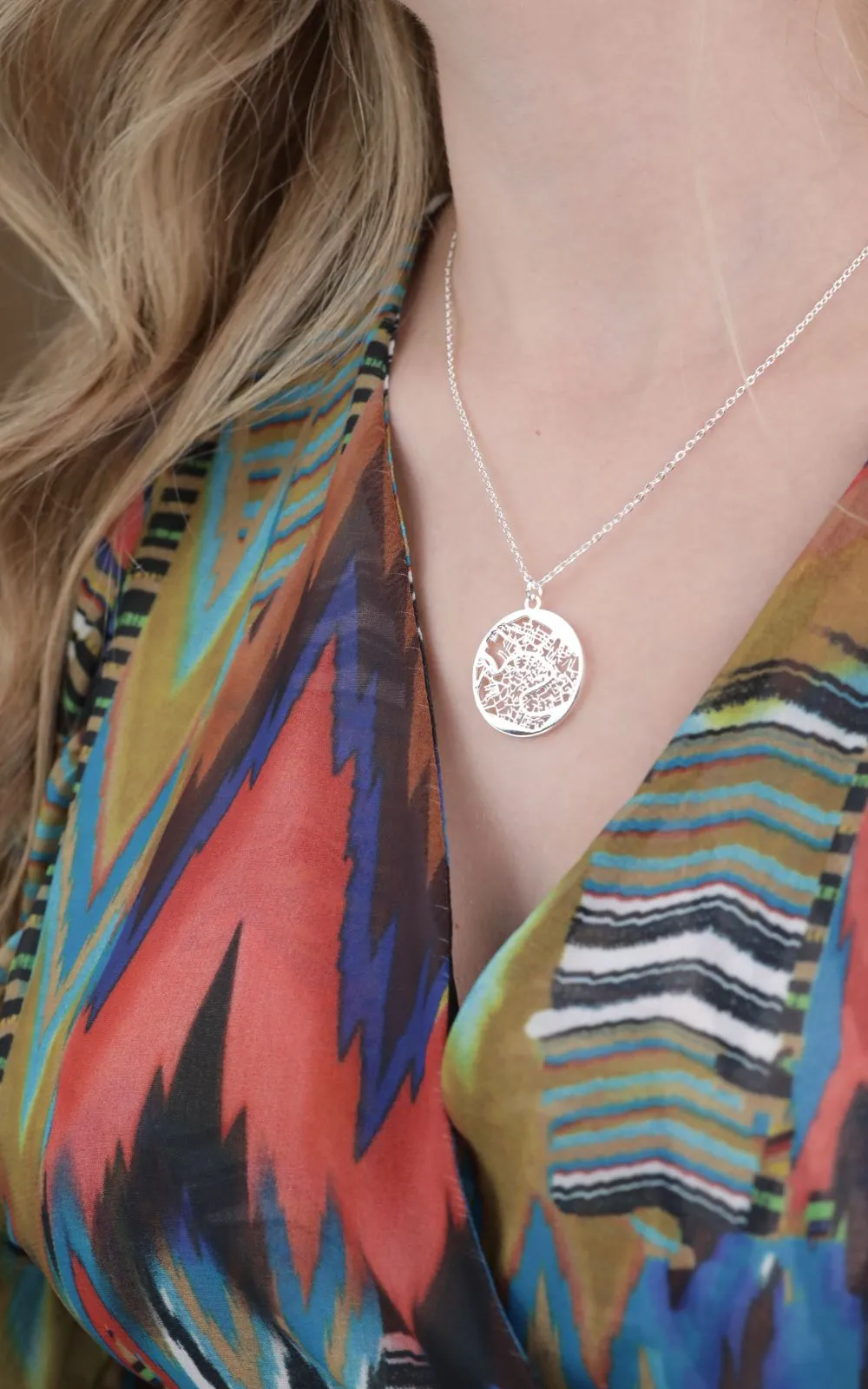 Venice Silver - City Map Necklace