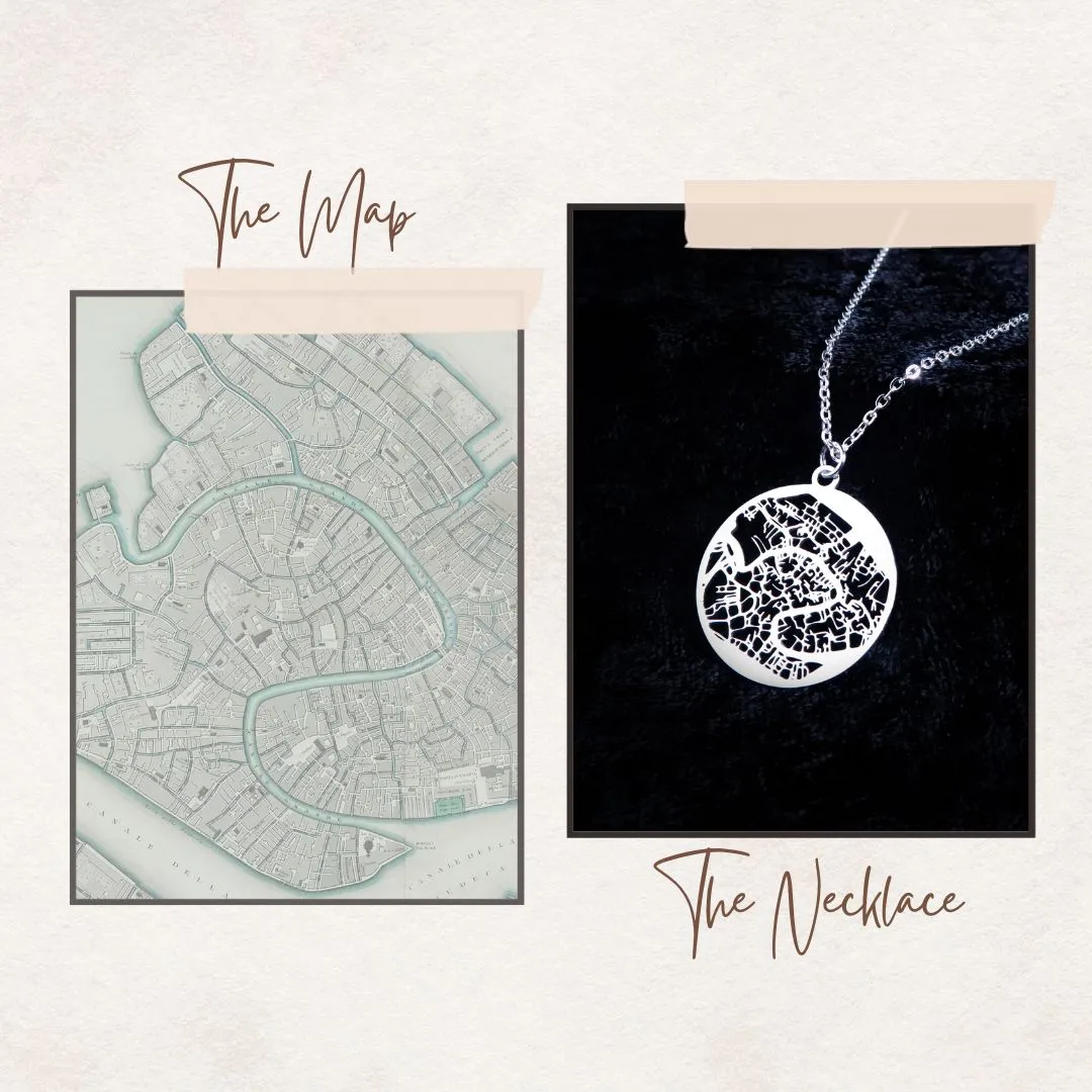 Venice Silver - City Map Necklace
