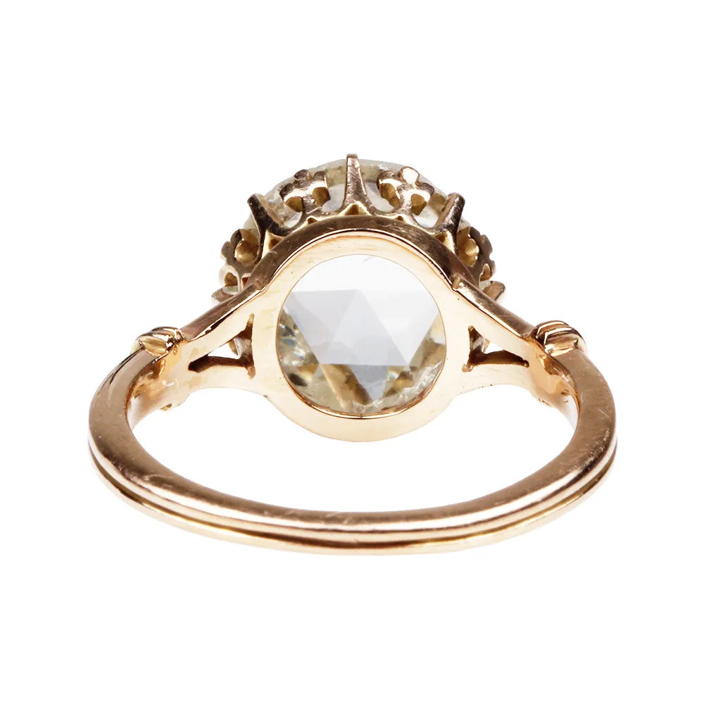 Victorian Inspired Rose Cut Diamond Solitaire