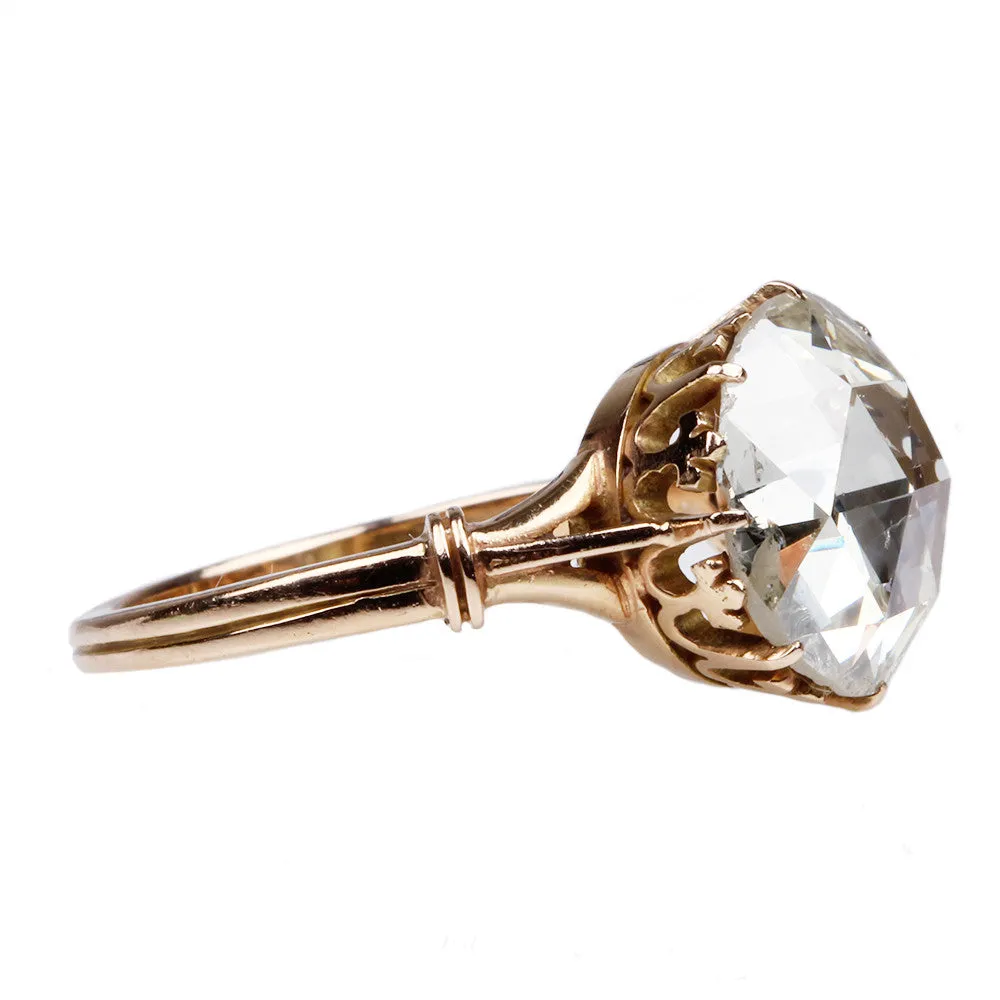 Victorian Inspired Rose Cut Diamond Solitaire