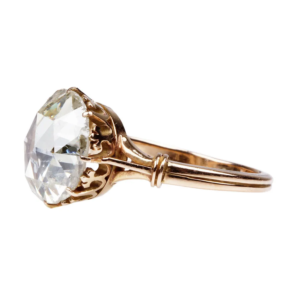 Victorian Inspired Rose Cut Diamond Solitaire