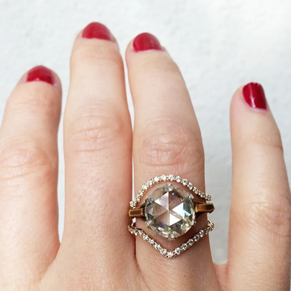 Victorian Inspired Rose Cut Diamond Solitaire
