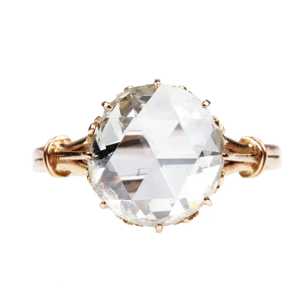 Victorian Inspired Rose Cut Diamond Solitaire