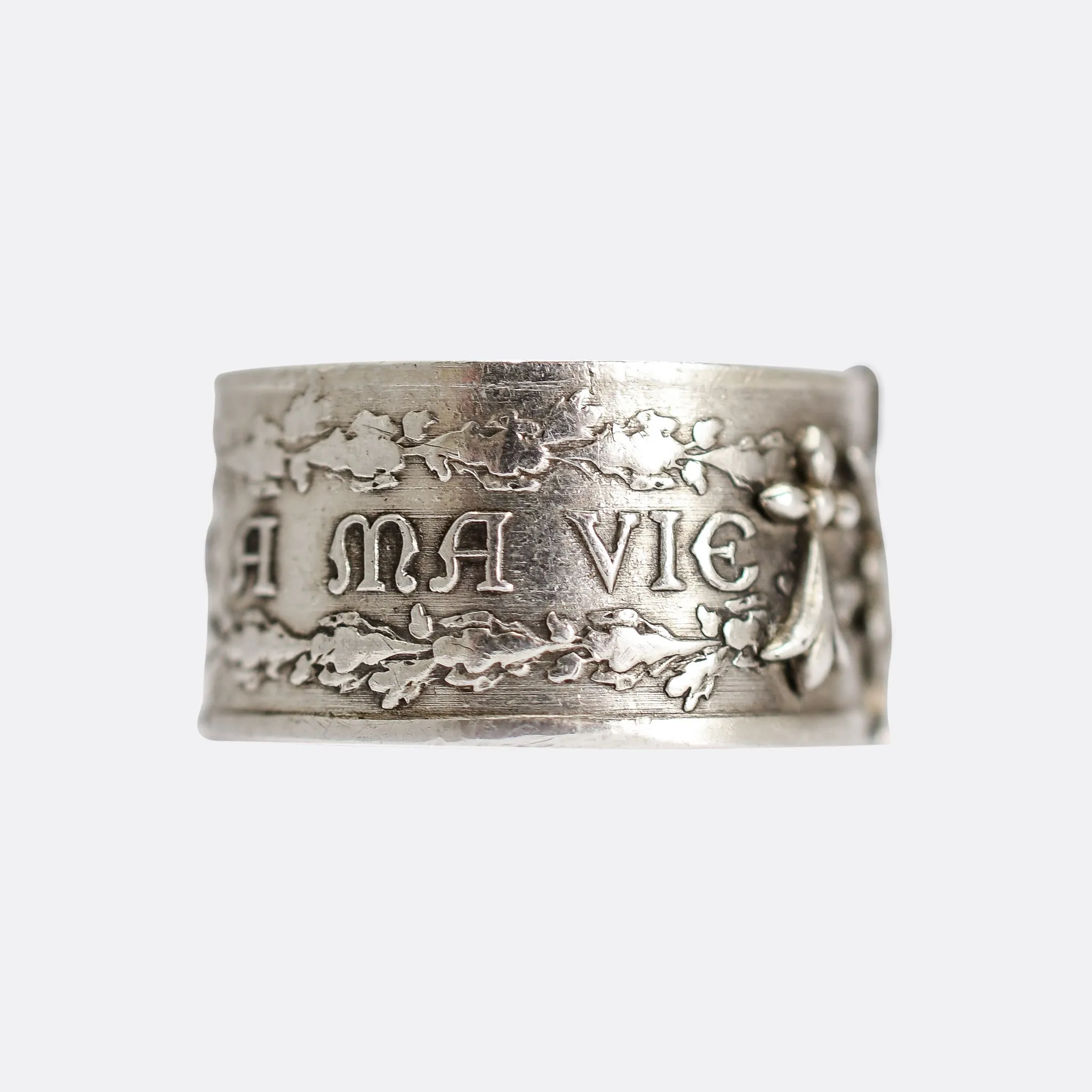 Victorian "Brittany Until I Die" Silver Band