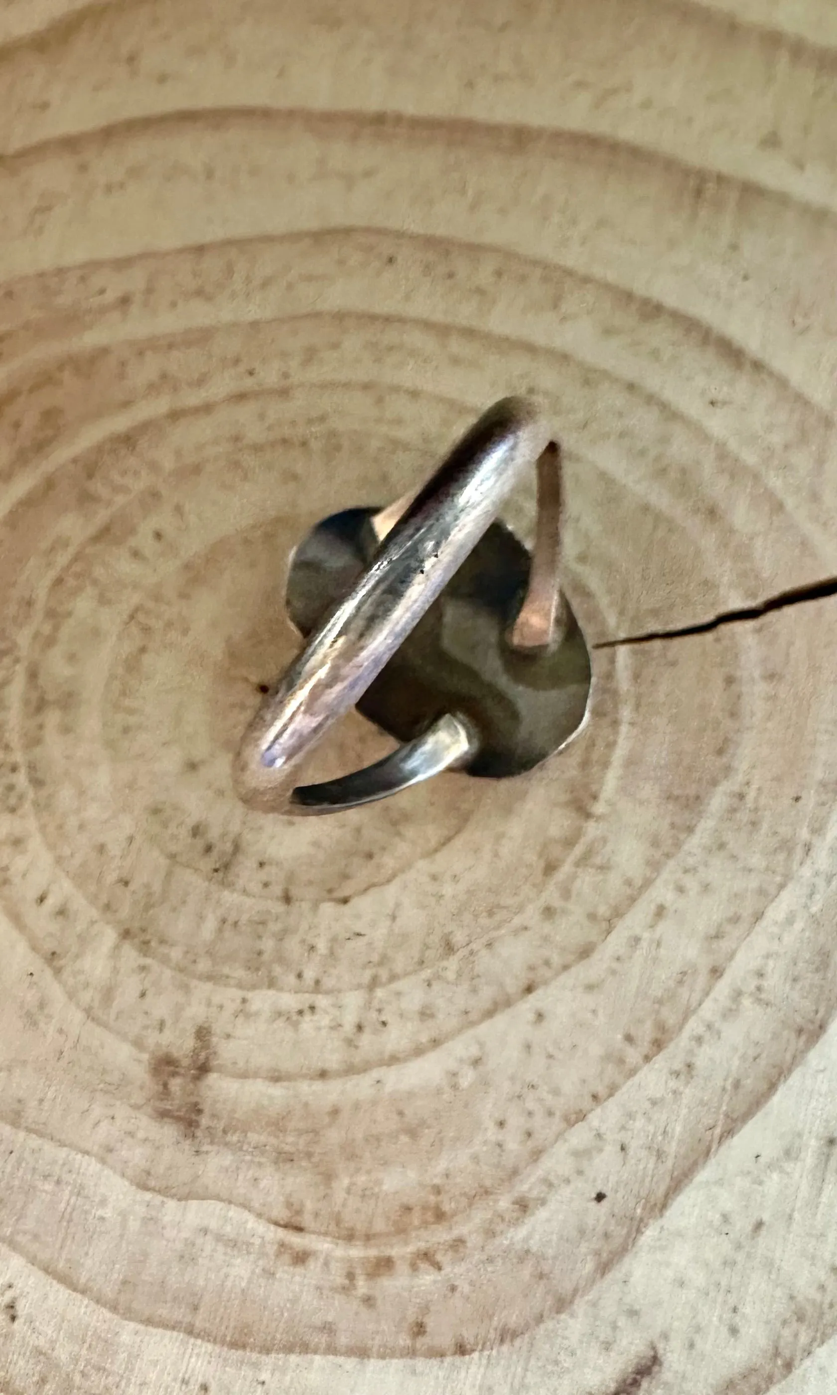VINTAGE DARLING Silver & Turquoise Ring • Size 8 1/2