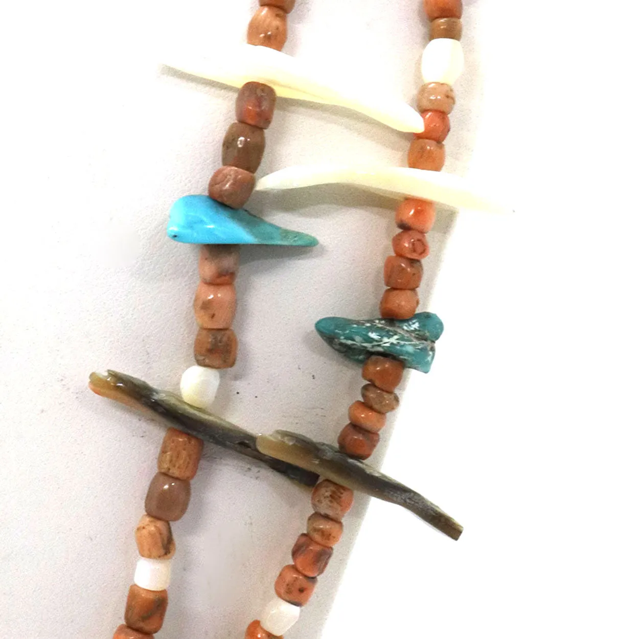 Vintage Native American Zuni Double Strand 28-Bird Fetish Necklace