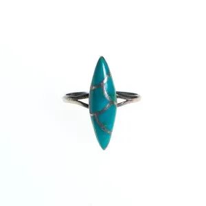 Vintage Turquoise and Sterling Silver Inlay Statement Ring