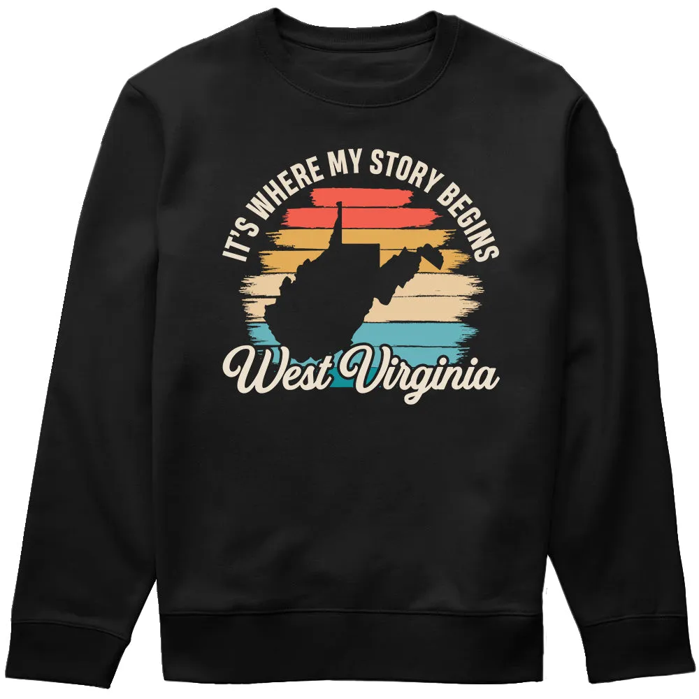 West Virginia It's Where My Story Begins T-shirt Vintage Retro