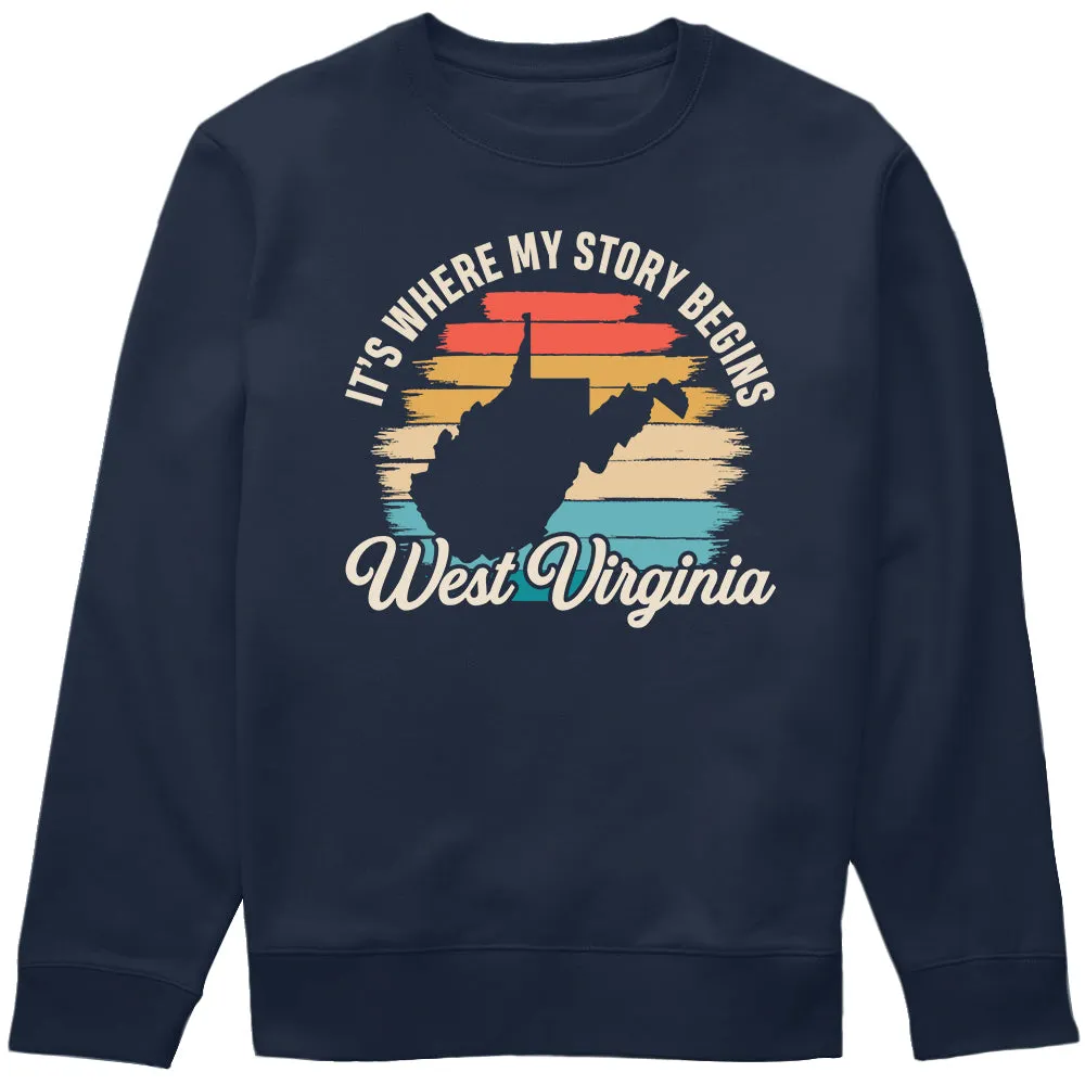 West Virginia It's Where My Story Begins T-shirt Vintage Retro