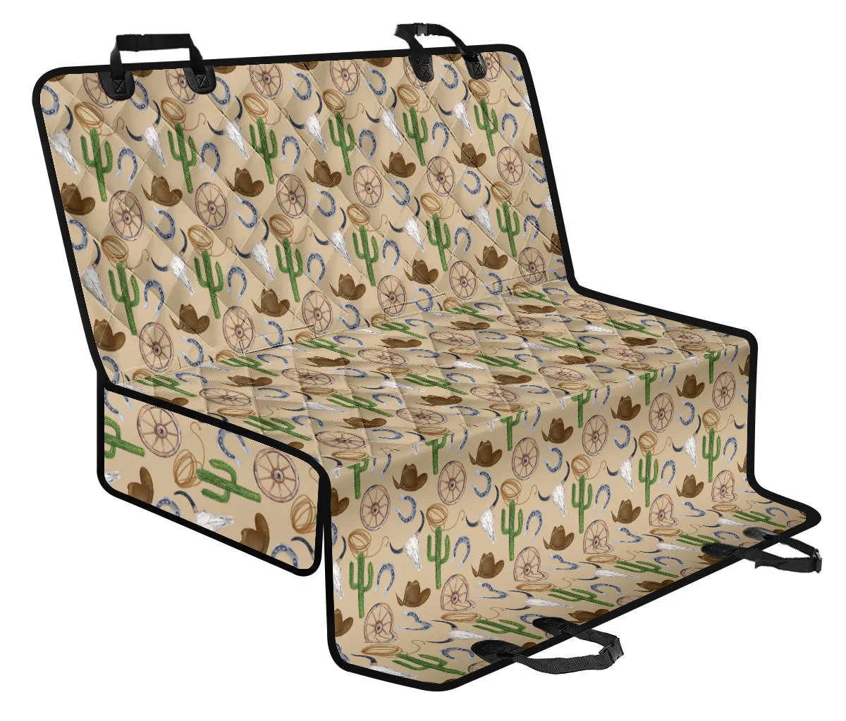 Western Pattern Dog Hammock Back Seat Cover For Pets With Sand