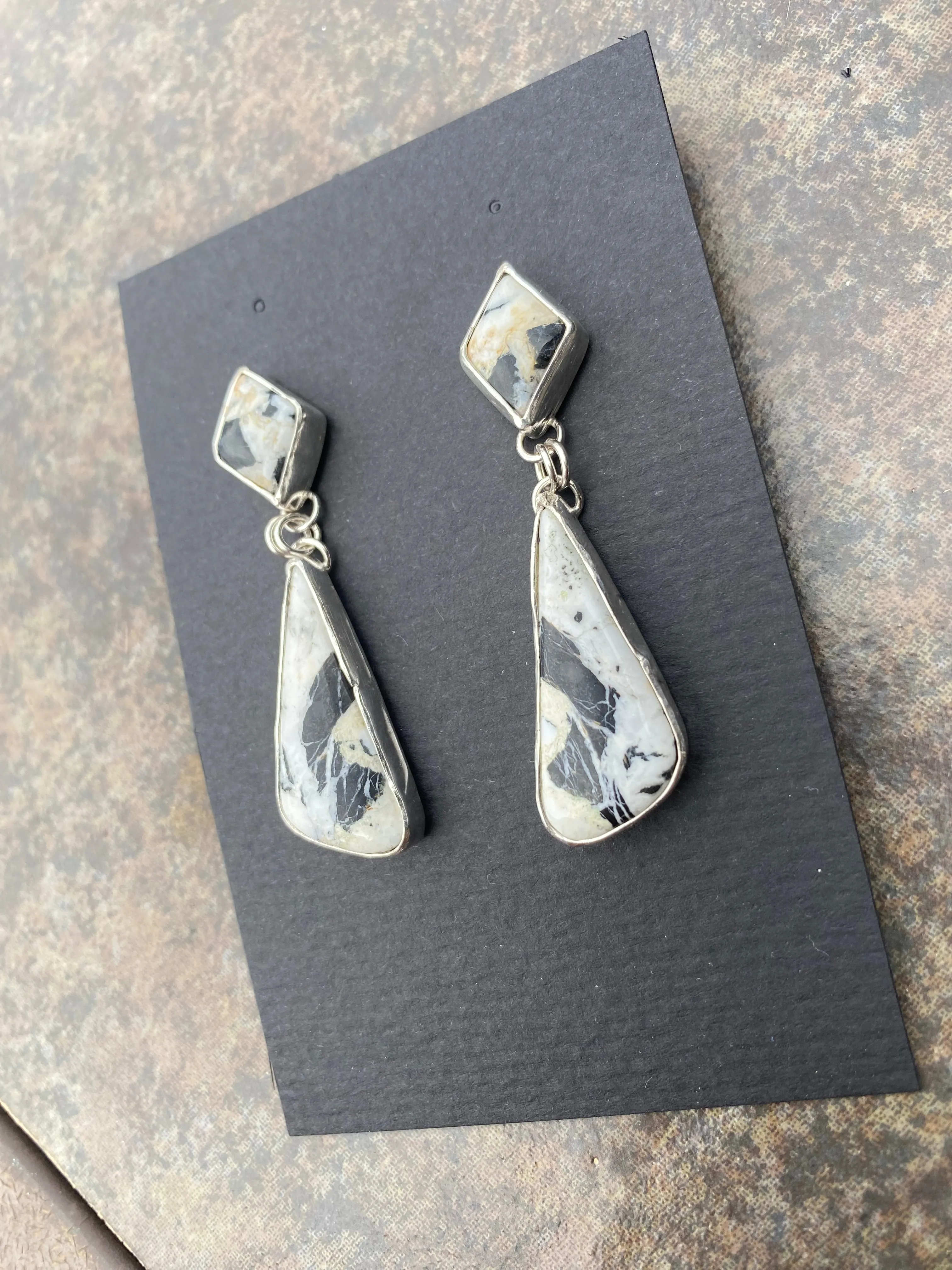 White Buffalo Double Drop Earrings