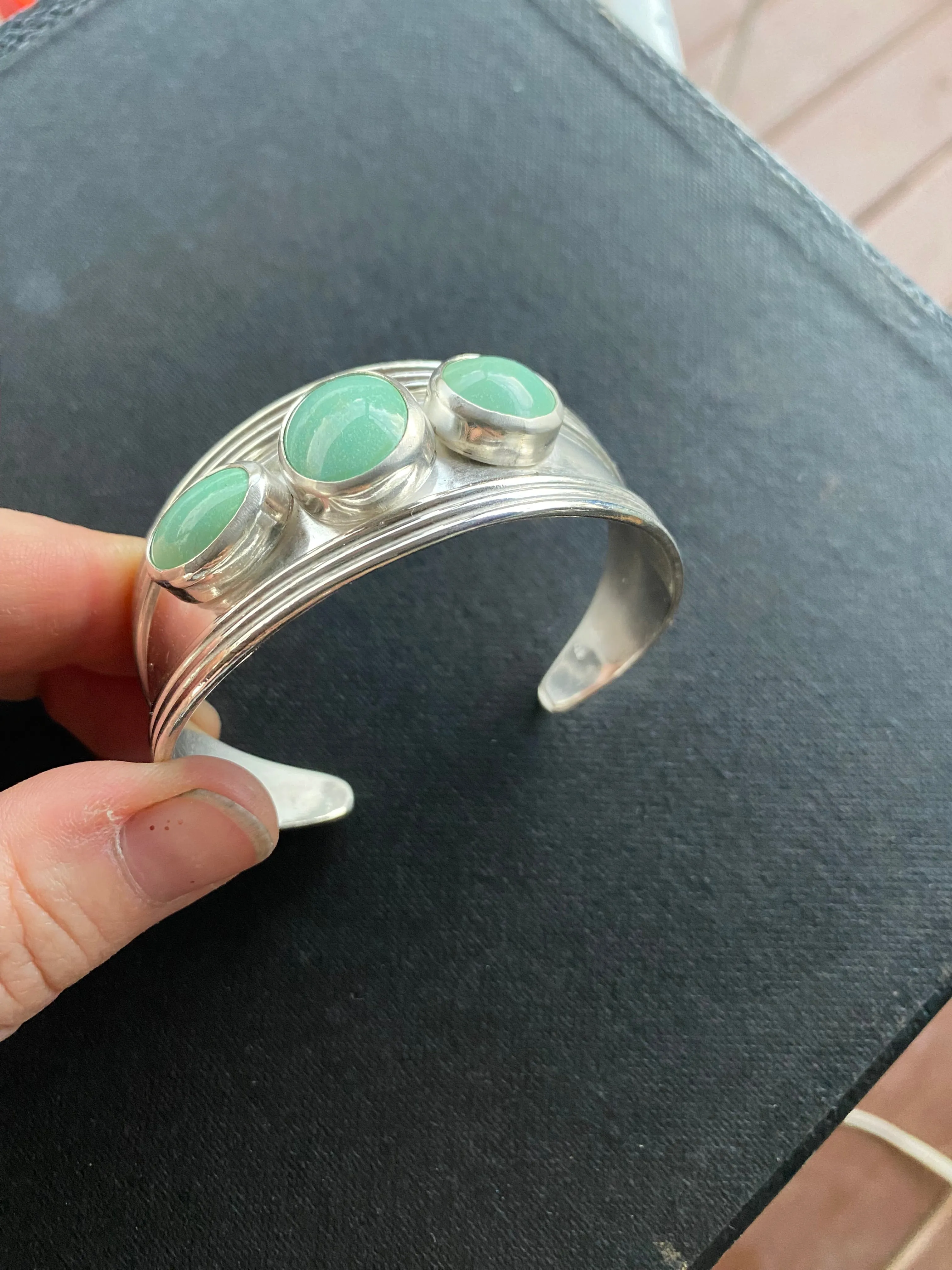 Wide Three Stone Cuff