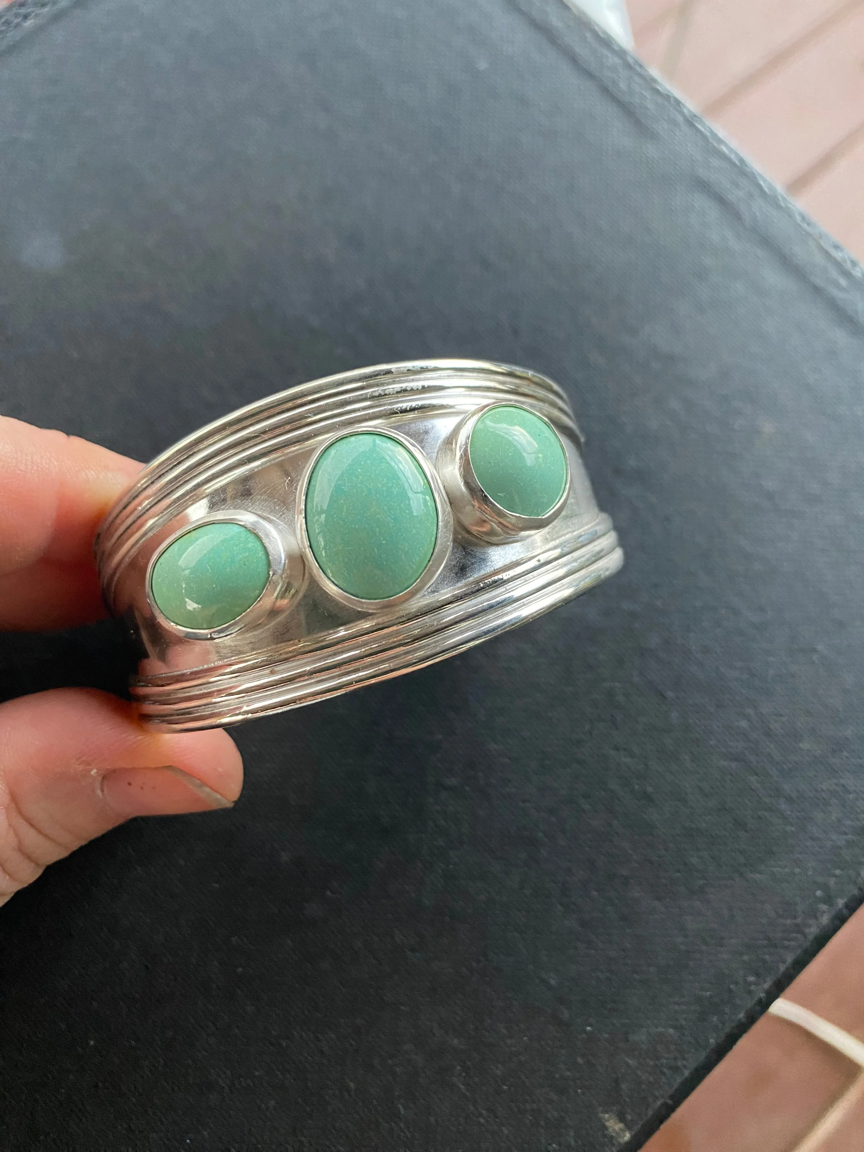 Wide Three Stone Cuff