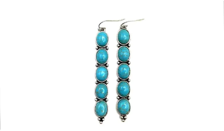 Wild Flower Turquoise Stone Earrings