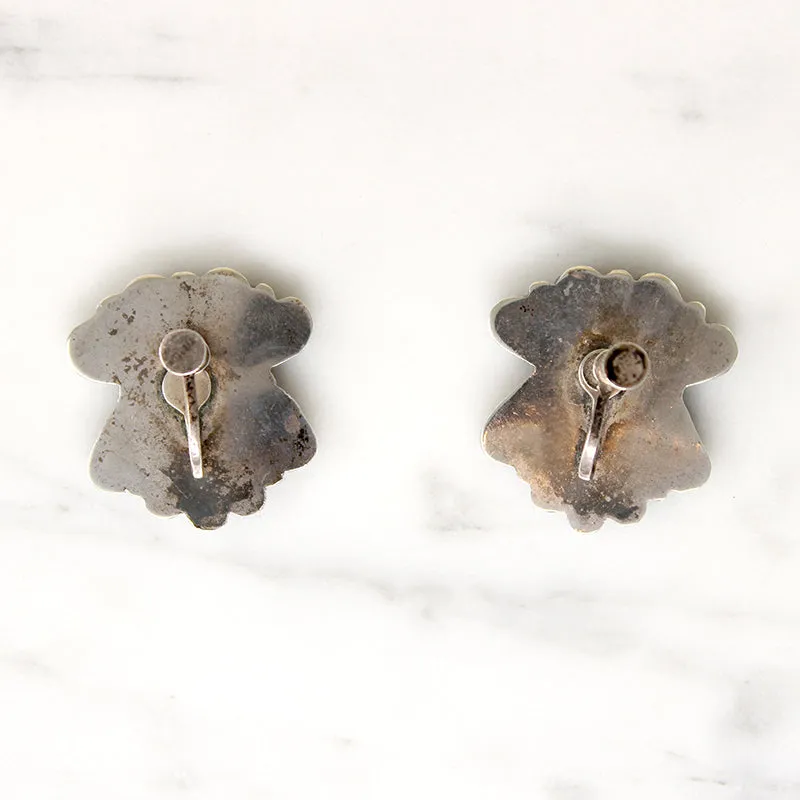 Zuni Inlay Sunface in Ceremonial Headdress Earrings